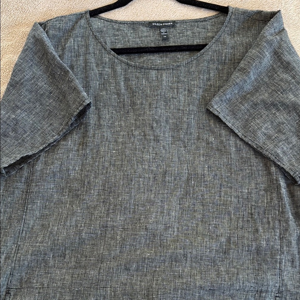 Eileen Fisher Gray Boxy Short Sleeve Dress